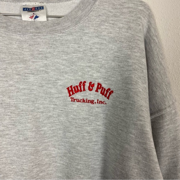 Men's Vintage Jerzees Nublend Huff & Puff Trucking Inc 420 Crewneck Sweater - Picture 2 of 5